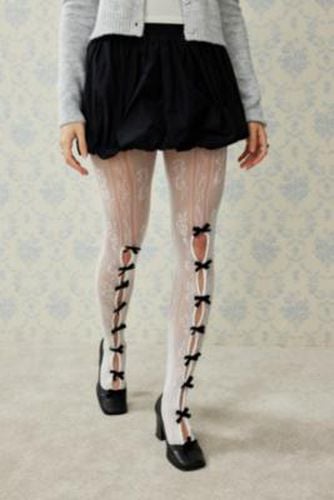 Bow Cut-Out Lace Tights - White at Urban Outfitters - Out From Under - Modalova