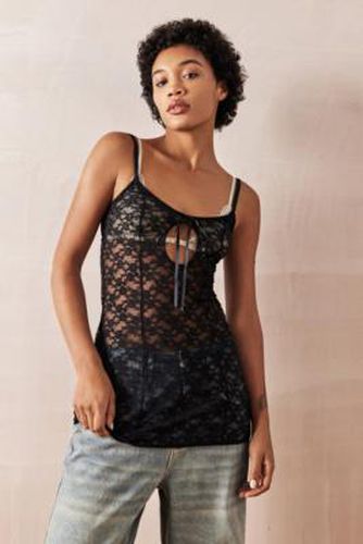 Lace Bow Slip Dress - Black L at Urban Outfitters - Out From Under - Modalova
