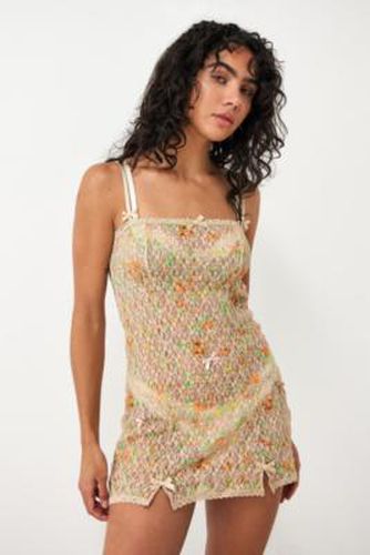 Bow Detail Lace Slip Dress - Neutral L at Urban Outfitters - Kimchi Blue - Modalova