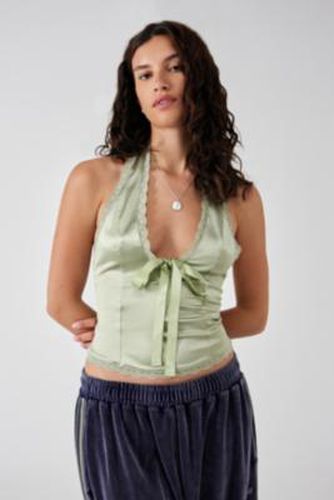 Farrah Halterneck Top - Light Green XS at Urban Outfitters - Kimchi Blue - Modalova
