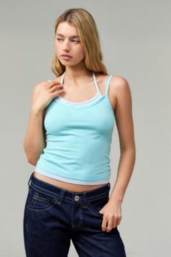 Iets frans. Gigi Double Layer Halterneck Cami - Blue XL at Urban Outfitters - iets frans... - Modalova