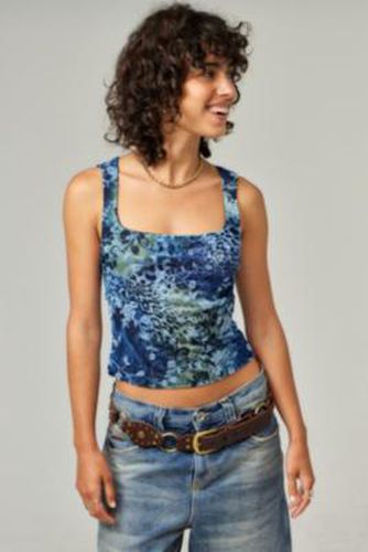 UO Elora Floral Mesh Top - XL at - Urban Outfitters - Modalova