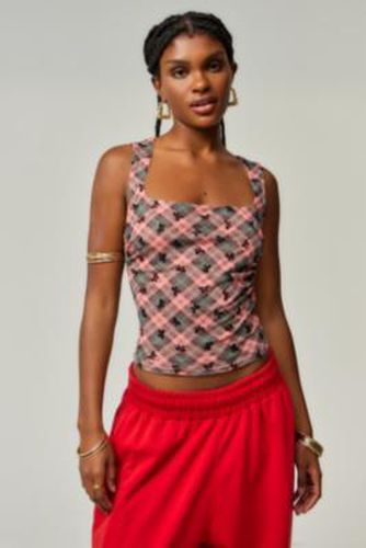 UO Elora Check Bow Top - XS at - Urban Outfitters - Modalova