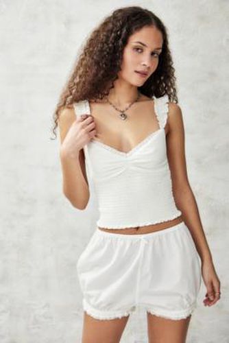 UO Sydney Shirred Top - White M at - Urban Outfitters - Modalova