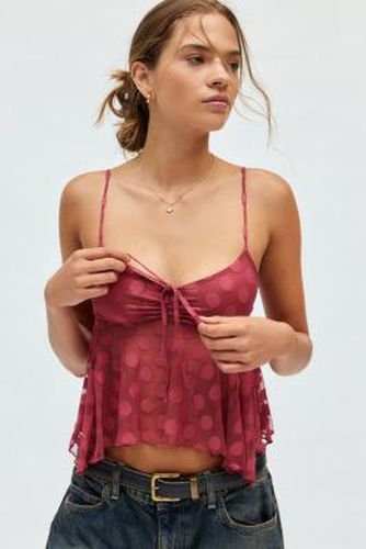 Dot Mesh Cami Top - Pink L at Urban Outfitters - Kimchi Blue - Modalova