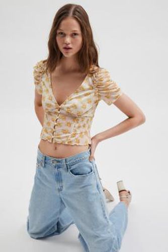 Hollie Floral Blouse - Yellow XS at Urban Outfitters - Kimchi Blue - Modalova