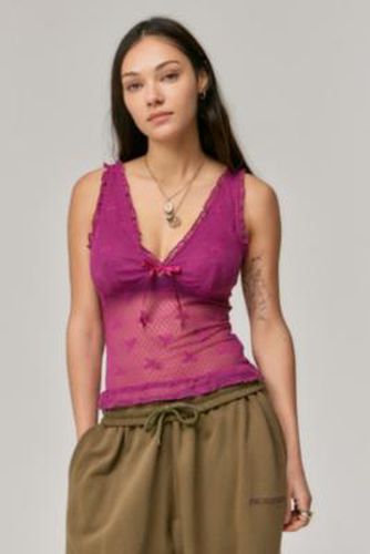 Harlene Bow Mesh Cami Top - XS at Urban Outfitters - Kimchi Blue - Modalova