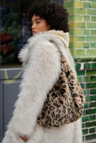 Jesse Leopard Print Faux Fur Shoulder Bag - Brown at - Urban Outfitters - Modalova