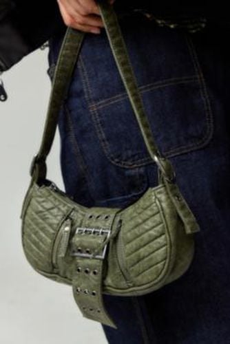 UO Buckle Faux Leather Shoulder Bag - Green at - Urban Outfitters - Modalova