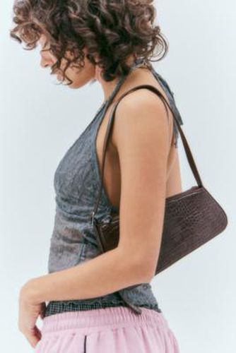 UO Hailey Faux Croc Shoulder Bag - Brown at - Urban Outfitters - Modalova