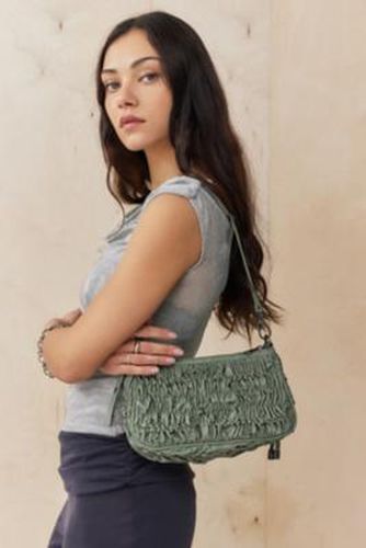 UO Ruched Faux Leather Small Shoulder Bag - Blue at - Urban Outfitters - Modalova