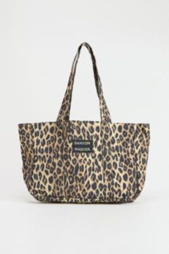 Leopard Print Canvas Tote Bag - 52cm x 29cm at Urban Outfitters - Damson Madder - Modalova