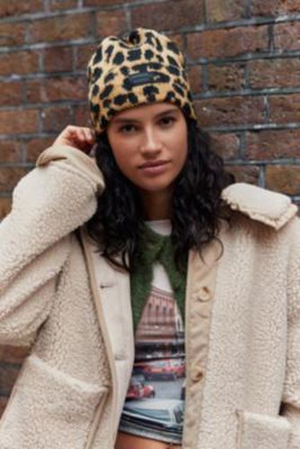 Leopard Print Beanie - at Urban Outfitters - Damson Madder - Modalova