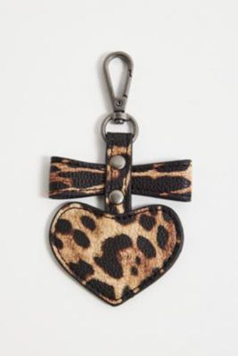 Leopard Print Heart Bow Keyring - Brown at - Urban Outfitters - Modalova