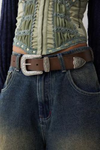UO Western Leather Belt - Brown S/M at - Urban Outfitters - Modalova