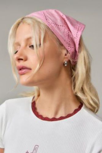 UO Cotton Check Headscarf - Pink at - Urban Outfitters - Modalova