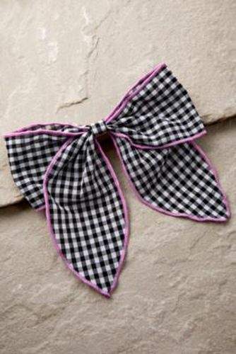 Gingham Bow Hair Clip - Black at - Urban Outfitters - Modalova