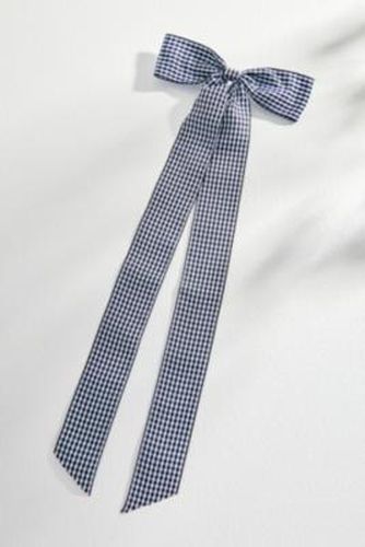 UO Gingham Bow Hair Clip - Black at - Urban Outfitters - Modalova