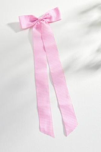 UO Gingham Bow Hair Clip - Pink at - Urban Outfitters - Modalova