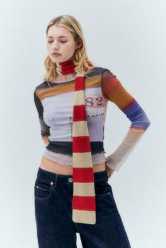 UO Striped Skinny Scarf - Red at - Urban Outfitters - Modalova