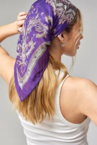 UO Paisley Silk Neck Scarf - Purple at - Urban Outfitters - Modalova