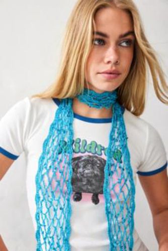 UO Sequin Open Weave Scarf - Turquoise at - Urban Outfitters - Modalova