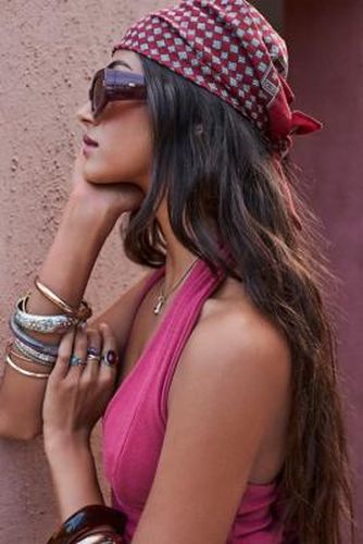 UO Silky Tile Cotton Headscarf - at - Urban Outfitters - Modalova