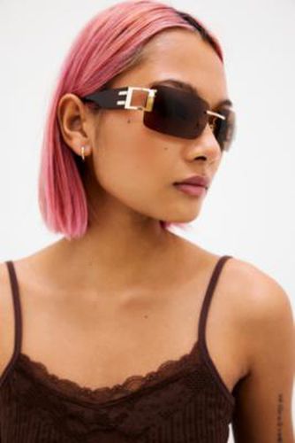 UO Maxine Y2K Rimless Sunglasses - Brown at - Urban Outfitters - Modalova