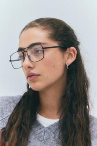 UO Drew Wire Frame Aviator Glasses - Black at - Urban Outfitters - Modalova