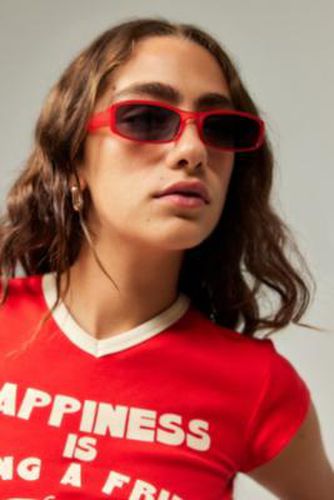 UO Josephine Skinny Oval Sunglasses - Red at - Urban Outfitters - Modalova