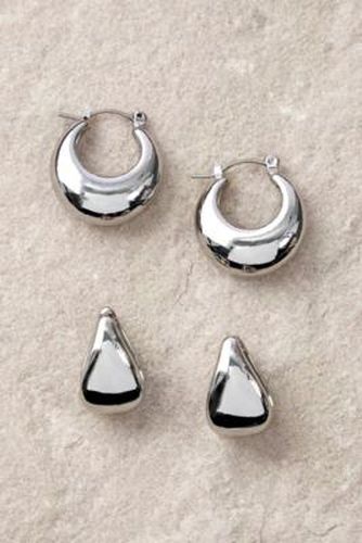 Angular Hoop Earrings 2-Pack - Silver at Urban Outfitters - Silence + Noise - Modalova