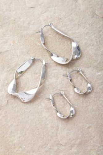 Ribbon Hoop Earrings 2-Pack - Silver at Urban Outfitters - Silence + Noise - Modalova