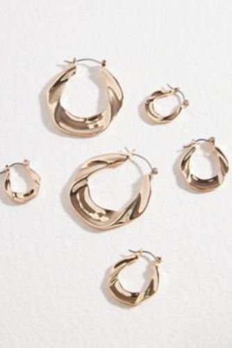 Ribbon Hoop Earrings 3-Pack - Gold at Urban Outfitters - Silence + Noise - Modalova