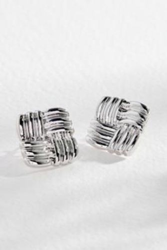 Chunky Square Stud Earrings - Silver at Urban Outfitters - Silence + Noise - Modalova