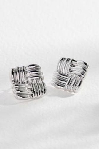 Chunky Square Stud Earrings - Silver at Urban Outfitters - Silence + Noise - Modalova