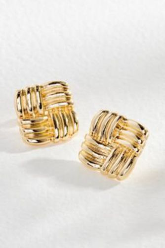 Chunky Square Stud Earrings - Gold at Urban Outfitters - Silence + Noise - Modalova
