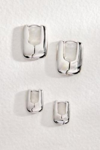 Square Hoop Earrings 2-Pack - Silver at Urban Outfitters - Silence + Noise - Modalova
