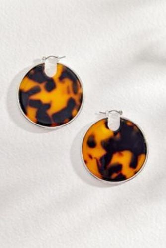 Tortoiseshell Hoop Earrings - Brown at Urban Outfitters - Silence + Noise - Modalova