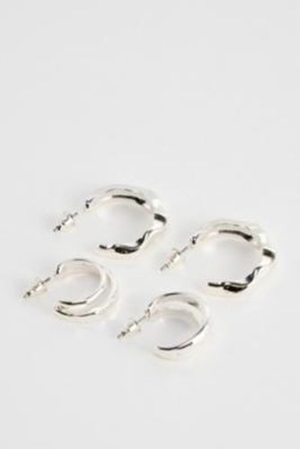 UO Molten Hoop Earrings 2-Pack - Silver at - Urban Outfitters - Modalova