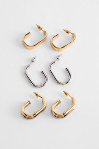 Mixed Metal Square Hoop Earrings 3-Pack - at Urban Outfitters - Silence + Noise - Modalova