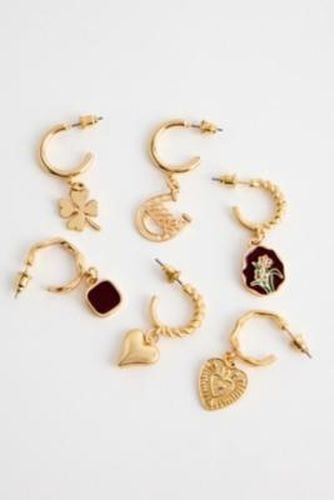 UO Mixed Charm Hoop Earrings 6-Pack at - Urban Outfitters - Modalova