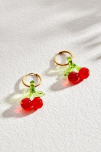 Glass Cherry Hoop Earrings - Red at Urban Outfitters - Suplais - Modalova