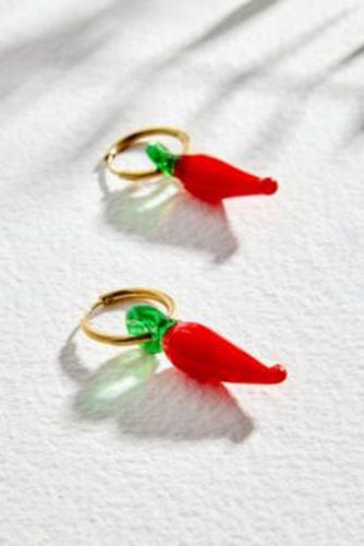 Glass Chilli Hoop Earrings - Red at Urban Outfitters - Suplais - Modalova