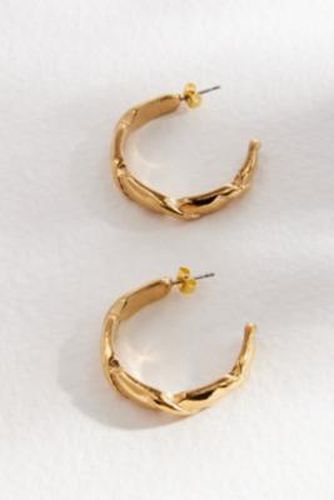 Half Twist Hoop Earrings - Gold at Urban Outfitters - Vintage Inclined - Modalova