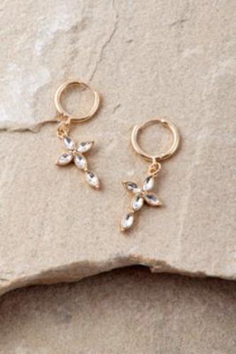 Crystal Cross Drop Earrings - Gold at Urban Outfitters - Silence + Noise - Modalova