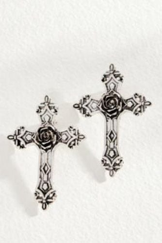 Rose Cross Stud Earrings - at Urban Outfitters - Silence + Noise - Modalova