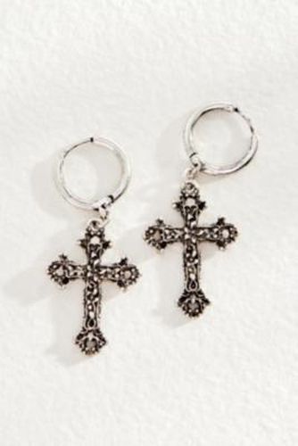 Ornate Cross Hoop Earrings - at Urban Outfitters - Silence + Noise - Modalova