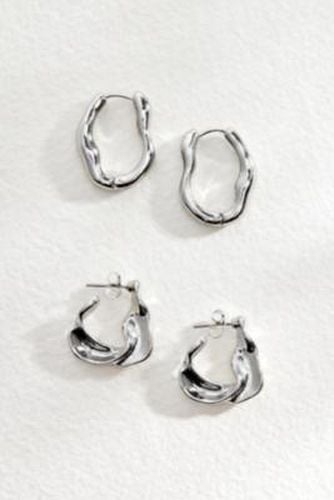 Molten Hoop Earrings 2-Pack - Silver at Urban Outfitters - Silence + Noise - Modalova