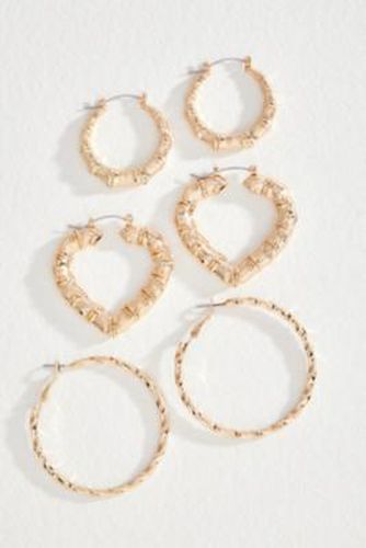 UO Twist Textured Hoop Earrings 3-Pack - at - Urban Outfitters - Modalova