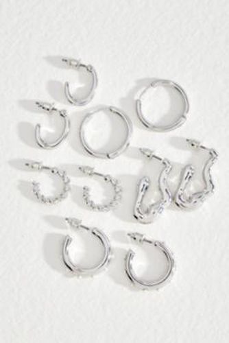 UO Textured Hoop Earrings 5-Pack - at - Urban Outfitters - Modalova